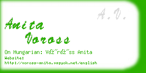 anita voross business card